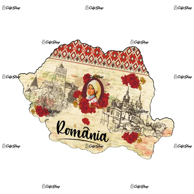 Romania, magnet harta, model mgs 205